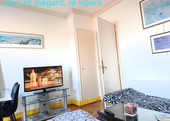 Chic Vue Terrasse Le Havre, Capacite 2 Personnes Ou Famille 3 Personnes,1 Chambre, Baignoire, Quartier Calme