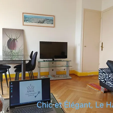 Terrasse Vue Imprenable Mer, 65m2 Chic, Quartier Calme Le Havre, Capacite 2 Personnes Ou Famille 3 Personnes,1 Chambre, Baignoire *