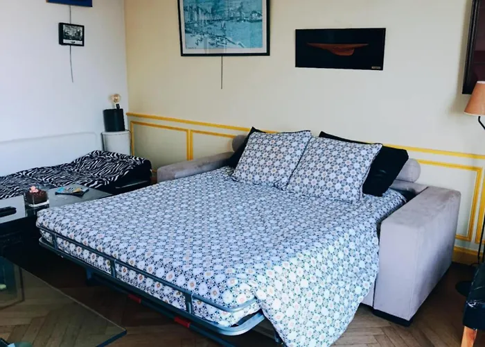 Chic Vue Mer, Terrasse, Capacité 2 Personnes Ou Famille 3 Personnes,1 Chambre, Baignoire, Quartier Calme Apartamento El Havre